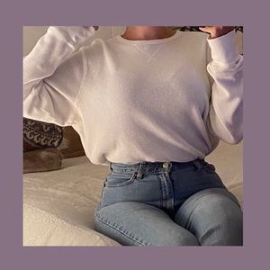 SOLD     white over-sized henley long sleeve !